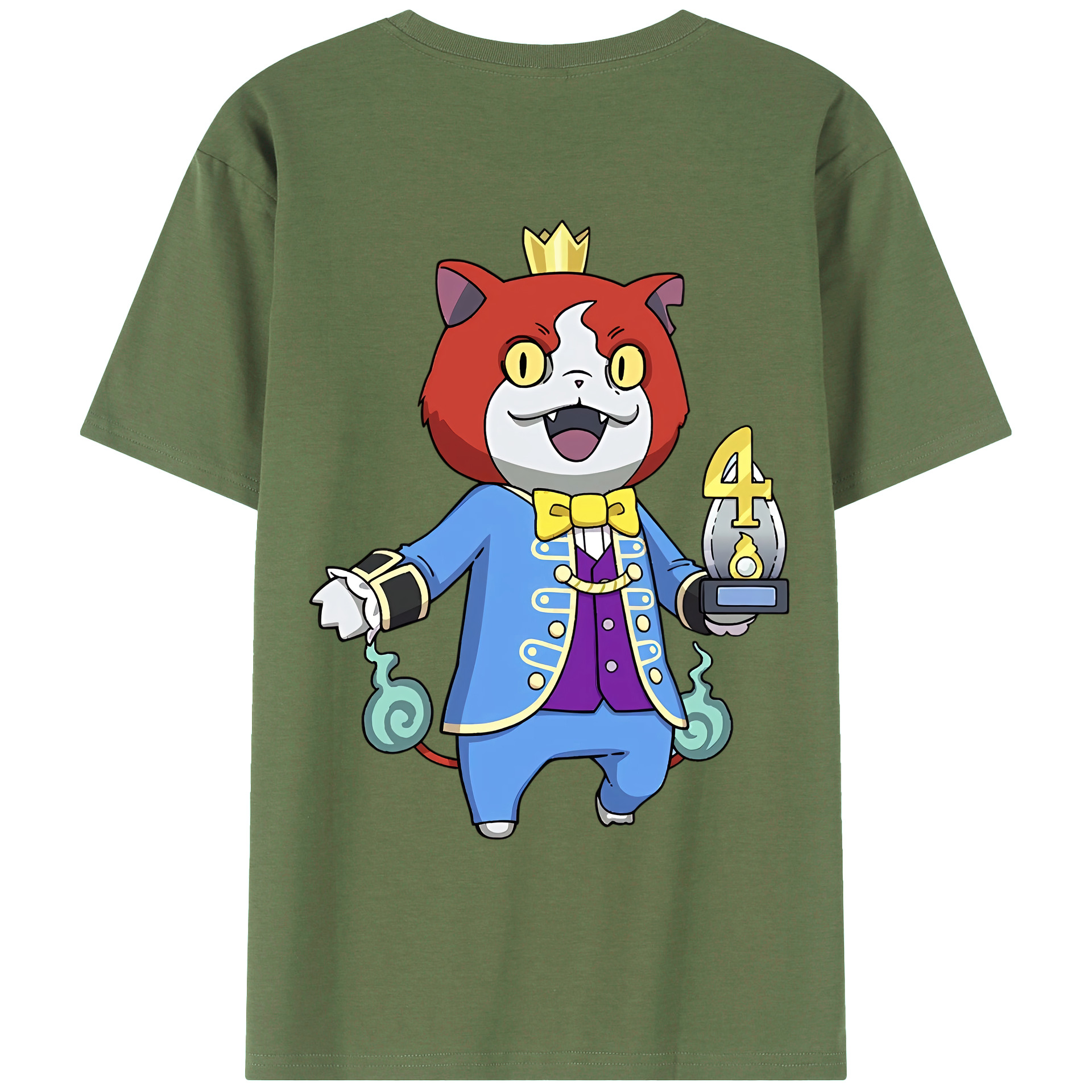 （画像用） 妖怪ウォッチ Yo-kai Watch 綿100％ メンズ半袖Tシャツ（バックプリント） 通気性